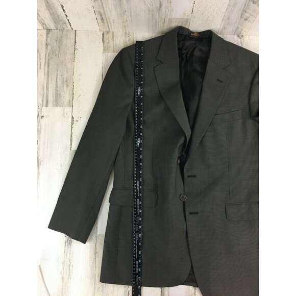 Brooks Brothers 346 Stretch Mens Two Button Blazer Jacket Brown Houndstooth 42 L - Picture 15 of 16